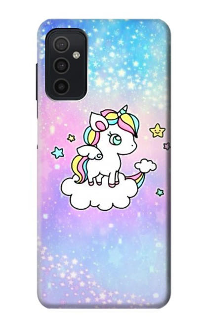 W3256 Cute Unicorn Cartoon Hülle Schutzhülle Taschen und Leder Flip für Samsung Galaxy M52 5G