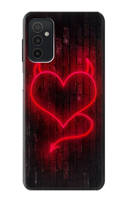 W3682 Devil Heart Hülle Schutzhülle Taschen und Leder Flip für Samsung Galaxy M52 5G