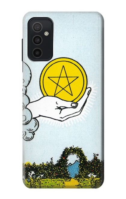 W3722 Tarot Card Ace of Pentacles Coins Hülle Schutzhülle Taschen und Leder Flip für Samsung Galaxy M52 5G