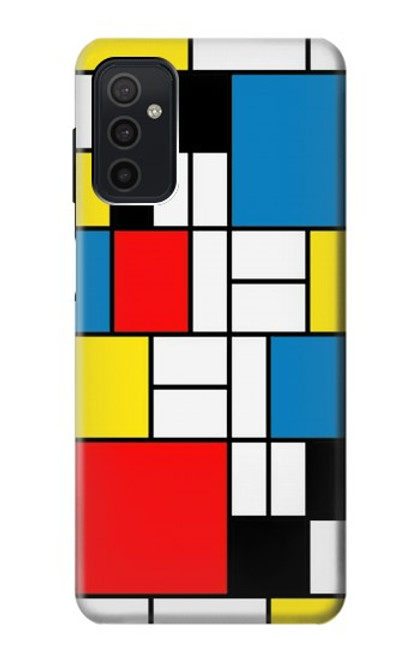 W3814 Piet Mondrian Line Art Composition Hülle Schutzhülle Taschen und Leder Flip für Samsung Galaxy M52 5G