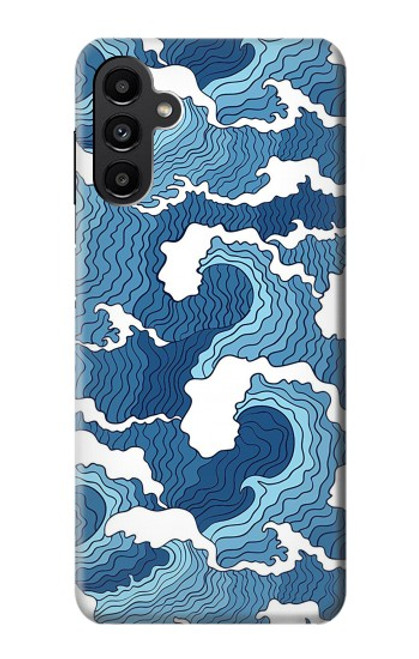 W3751 Wave Pattern Hülle Schutzhülle Taschen und Leder Flip für Samsung Galaxy A13 5G