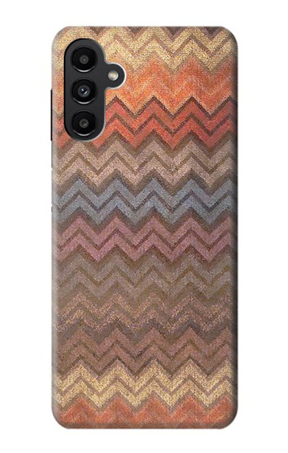 W3752 Zigzag Fabric Pattern Graphic Printed Hülle Schutzhülle Taschen und Leder Flip für Samsung Galaxy A13 5G