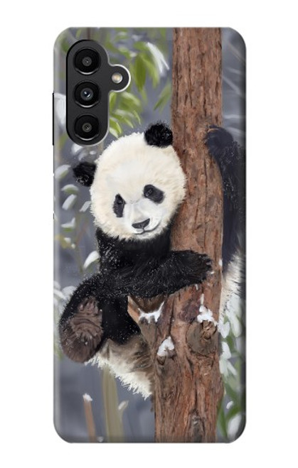 W3793 Cute Baby Panda Snow Painting Hülle Schutzhülle Taschen und Leder Flip für Samsung Galaxy A13 5G