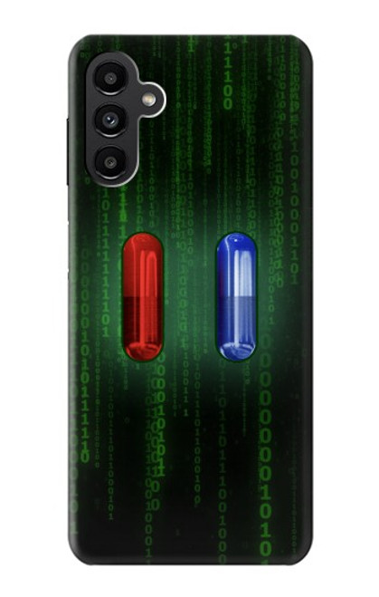 W3816 Red Pill Blue Pill Capsule Hülle Schutzhülle Taschen und Leder Flip für Samsung Galaxy A13 5G
