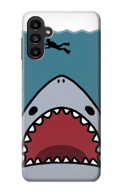 W3825 Cartoon Shark Sea Diving Hülle Schutzhülle Taschen und Leder Flip für Samsung Galaxy A13 5G