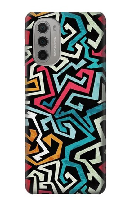 W3712 Pop Art Pattern Hülle Schutzhülle Taschen und Leder Flip für Motorola Moto G51 5G