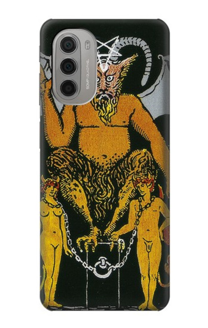 W3740 Tarot Card The Devil Hülle Schutzhülle Taschen und Leder Flip für Motorola Moto G51 5G