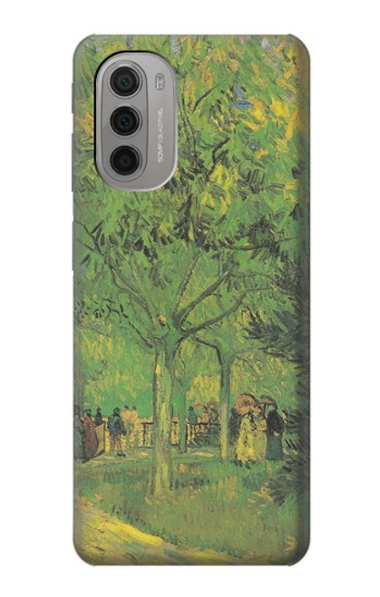 W3748 Van Gogh A Lane in a Public Garden Hülle Schutzhülle Taschen und Leder Flip für Motorola Moto G51 5G