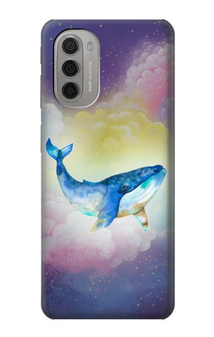 W3802 Dream Whale Pastel Fantasy Hülle Schutzhülle Taschen und Leder Flip für Motorola Moto G51 5G