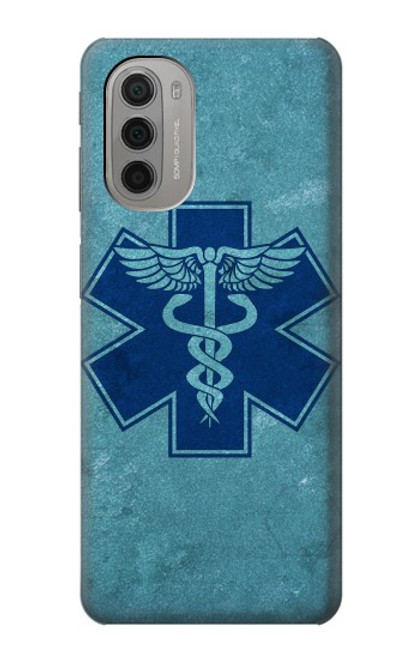 W3824 Caduceus Medical Symbol Hülle Schutzhülle Taschen und Leder Flip für Motorola Moto G51 5G