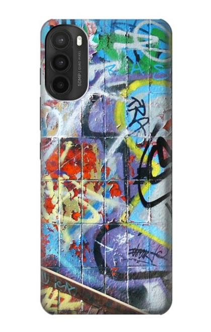 W0588 Wall Graffiti Hülle Schutzhülle Taschen und Leder Flip für Motorola Moto G71 5G