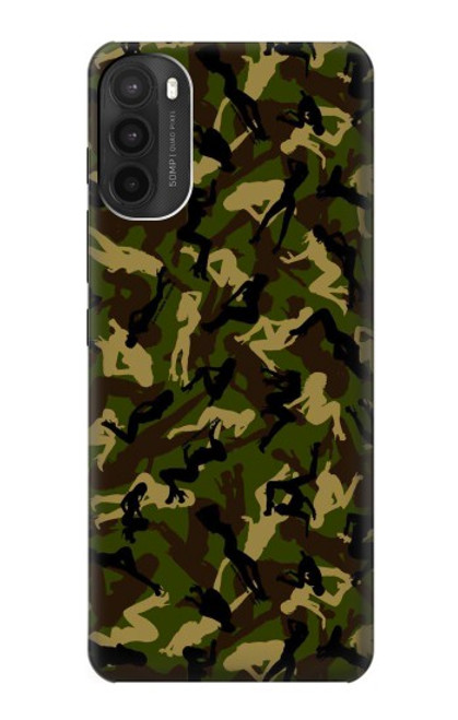 W3356 Sexy Girls Camo Camouflage Hülle Schutzhülle Taschen und Leder Flip für Motorola Moto G71 5G