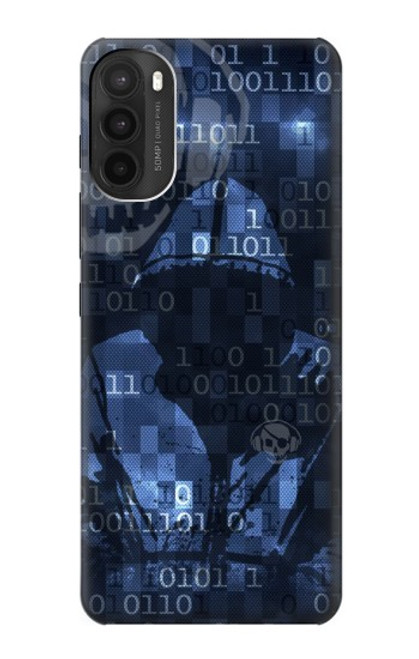 W3431 Digital Code Cyber Hacker Hülle Schutzhülle Taschen und Leder Flip für Motorola Moto G71 5G