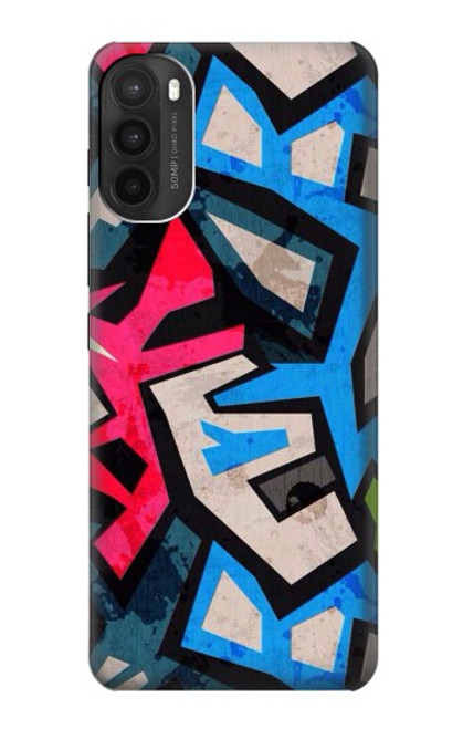 W3445 Graffiti Street Art Hülle Schutzhülle Taschen und Leder Flip für Motorola Moto G71 5G