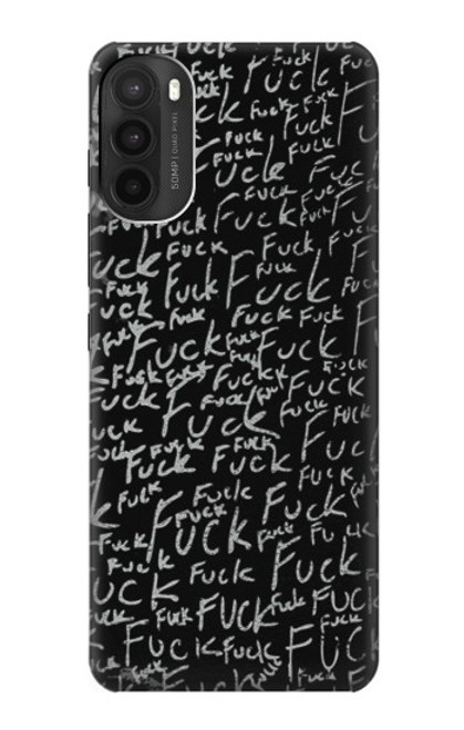 W3478 Funny Words Blackboard Hülle Schutzhülle Taschen und Leder Flip für Motorola Moto G71 5G
