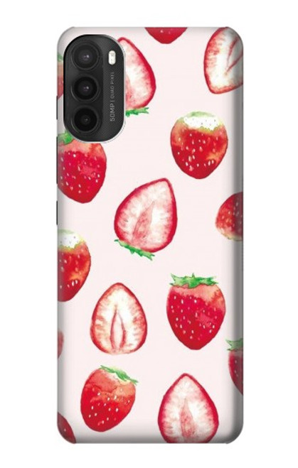 W3481 Strawberry Hülle Schutzhülle Taschen und Leder Flip für Motorola Moto G71 5G