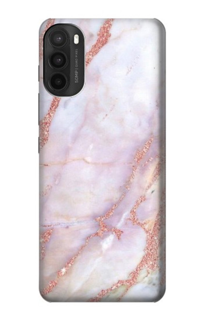 W3482 Soft Pink Marble Graphic Print Hülle Schutzhülle Taschen und Leder Flip für Motorola Moto G71 5G