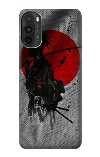 W3517 Japan Flag Samurai Hülle Schutzhülle Taschen und Leder Flip für Motorola Moto G71 5G