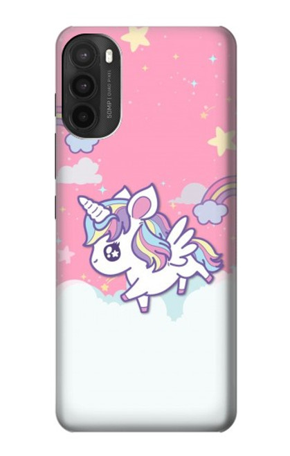 W3518 Unicorn Cartoon Hülle Schutzhülle Taschen und Leder Flip für Motorola Moto G71 5G