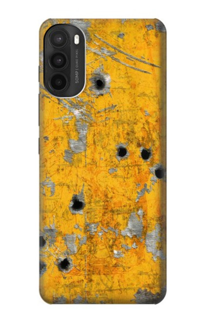 W3528 Bullet Rusting Yellow Metal Hülle Schutzhülle Taschen und Leder Flip für Motorola Moto G71 5G