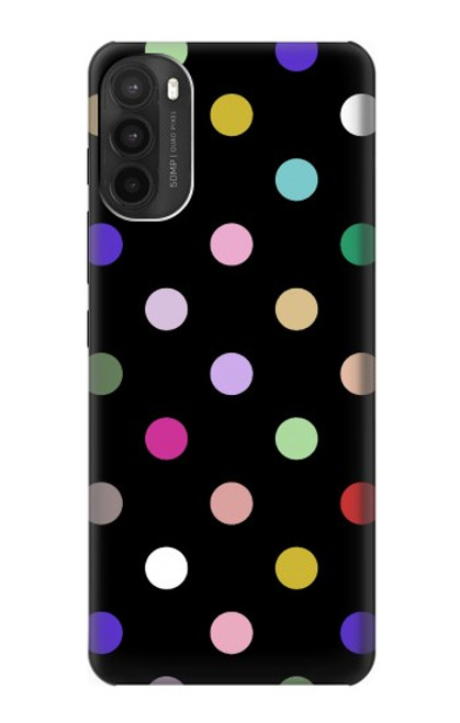 W3532 Colorful Polka Dot Hülle Schutzhülle Taschen und Leder Flip für Motorola Moto G71 5G