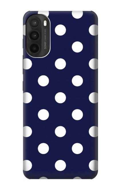 W3533 Blue Polka Dot Hülle Schutzhülle Taschen und Leder Flip für Motorola Moto G71 5G