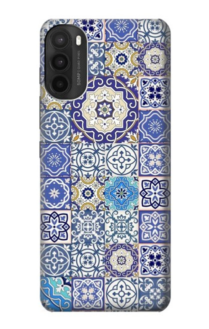 W3537 Moroccan Mosaic Pattern Hülle Schutzhülle Taschen und Leder Flip für Motorola Moto G71 5G