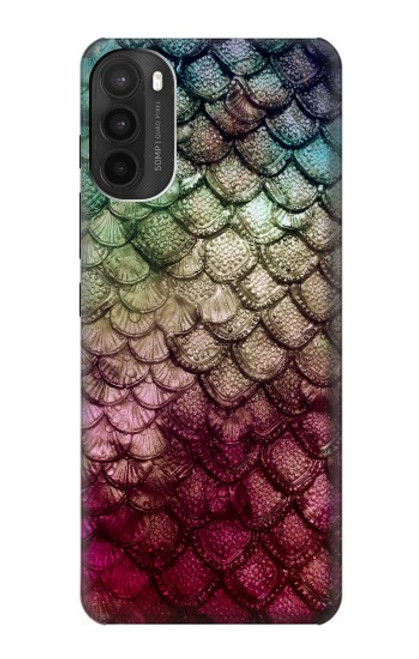 W3539 Mermaid Fish Scale Hülle Schutzhülle Taschen und Leder Flip für Motorola Moto G71 5G