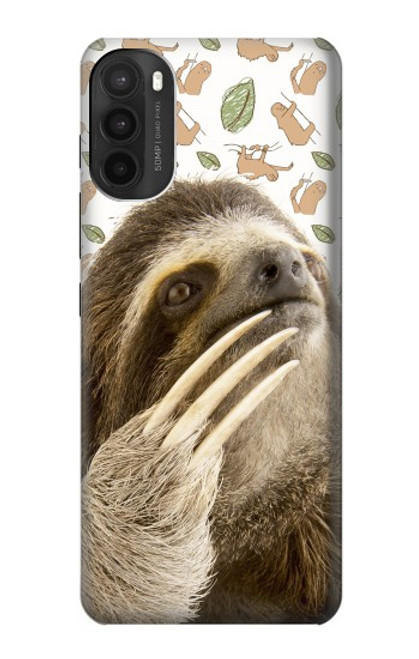 W3559 Sloth Pattern Hülle Schutzhülle Taschen und Leder Flip für Motorola Moto G71 5G