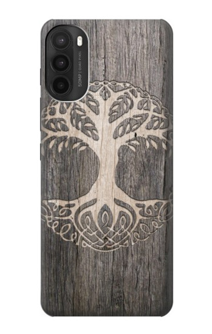 W3591 Viking Tree of Life Symbol Hülle Schutzhülle Taschen und Leder Flip für Motorola Moto G71 5G