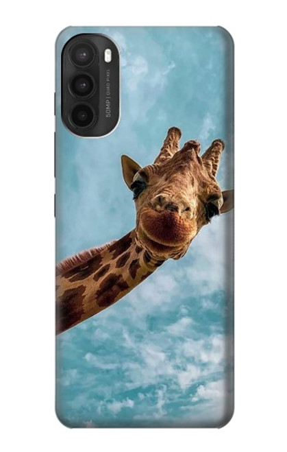 W3680 Cute Smile Giraffe Hülle Schutzhülle Taschen und Leder Flip für Motorola Moto G71 5G