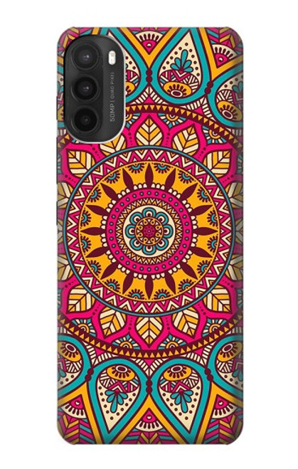 W3694 Hippie Art Pattern Hülle Schutzhülle Taschen und Leder Flip für Motorola Moto G71 5G