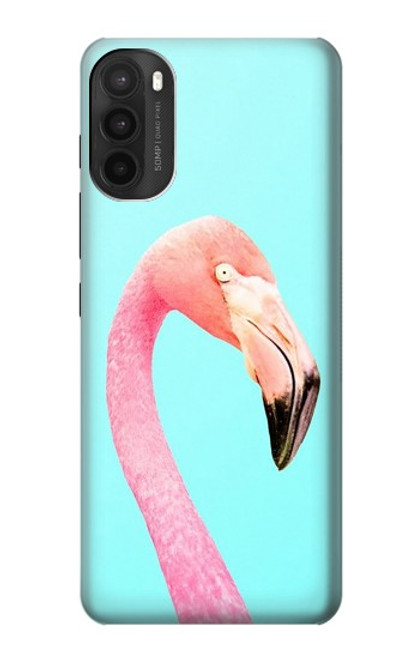 W3708 Pink Flamingo Hülle Schutzhülle Taschen und Leder Flip für Motorola Moto G71 5G