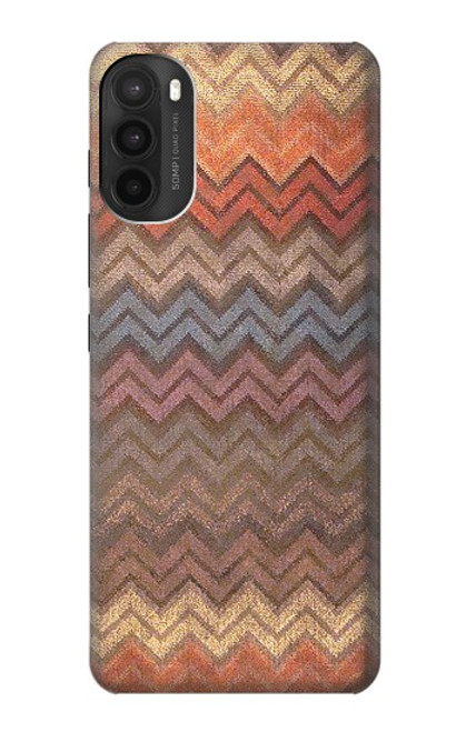 W3752 Zigzag Fabric Pattern Graphic Printed Hülle Schutzhülle Taschen und Leder Flip für Motorola Moto G71 5G