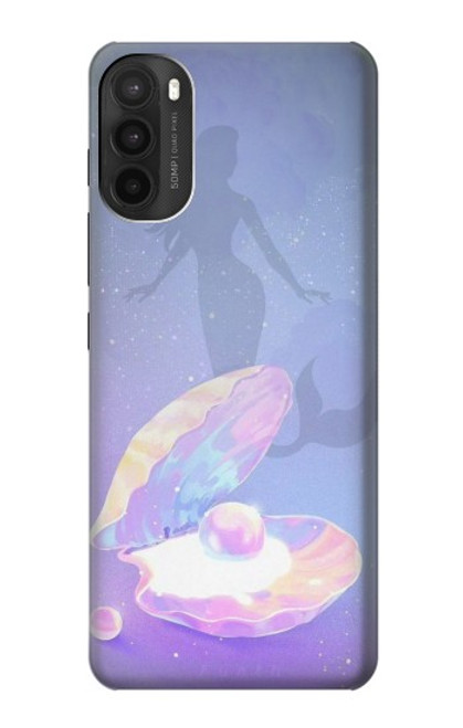 W3823 Beauty Pearl Mermaid Hülle Schutzhülle Taschen und Leder Flip für Motorola Moto G71 5G