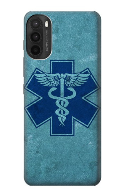 W3824 Caduceus Medical Symbol Hülle Schutzhülle Taschen und Leder Flip für Motorola Moto G71 5G