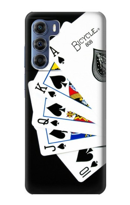 W1078 Poker Royal Straight Flush Hülle Schutzhülle Taschen und Leder Flip für Motorola Edge S30