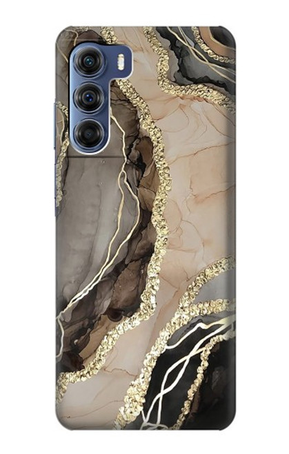 W3700 Marble Gold Graphic Printed Hülle Schutzhülle Taschen und Leder Flip für Motorola Edge S30