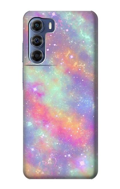 W3706 Pastel Rainbow Galaxy Pink Sky Hülle Schutzhülle Taschen und Leder Flip für Motorola Edge S30