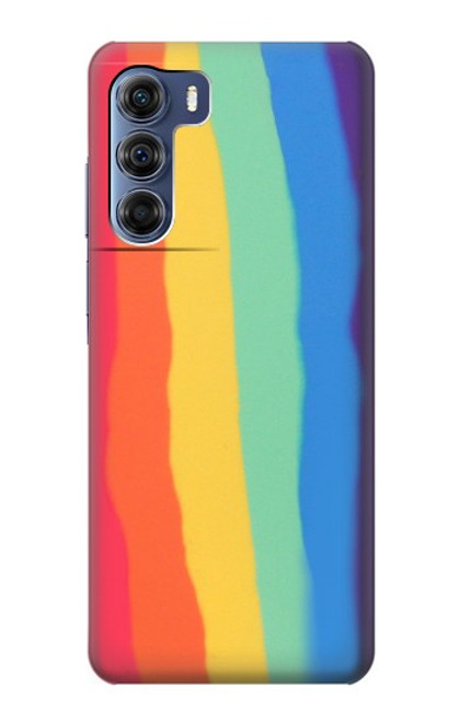 W3799 Cute Vertical Watercolor Rainbow Hülle Schutzhülle Taschen und Leder Flip für Motorola Edge S30