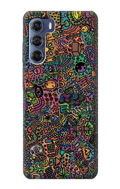 W3815 Psychedelic Art Hülle Schutzhülle Taschen und Leder Flip für Motorola Edge S30