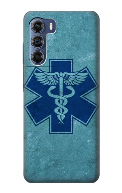 W3824 Caduceus Medical Symbol Hülle Schutzhülle Taschen und Leder Flip für Motorola Edge S30