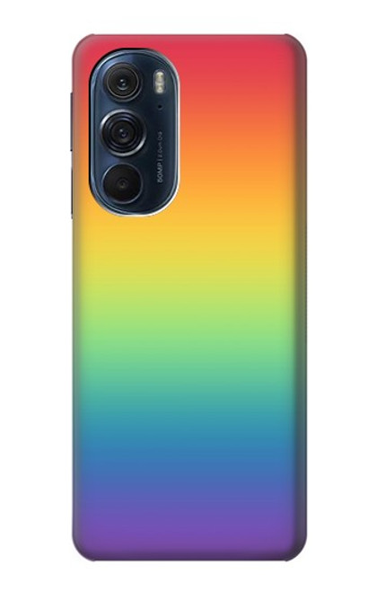 W3698 LGBT Gradient Pride Flag Hülle Schutzhülle Taschen und Leder Flip für Motorola Edge X30