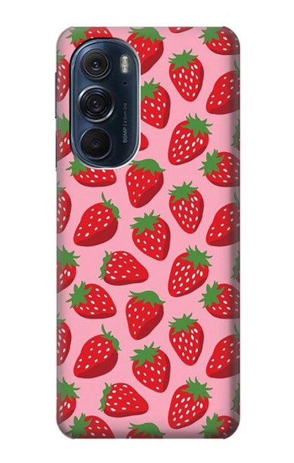 W3719 Strawberry Pattern Hülle Schutzhülle Taschen und Leder Flip für Motorola Edge X30