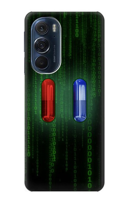 W3816 Red Pill Blue Pill Capsule Hülle Schutzhülle Taschen und Leder Flip für Motorola Edge X30