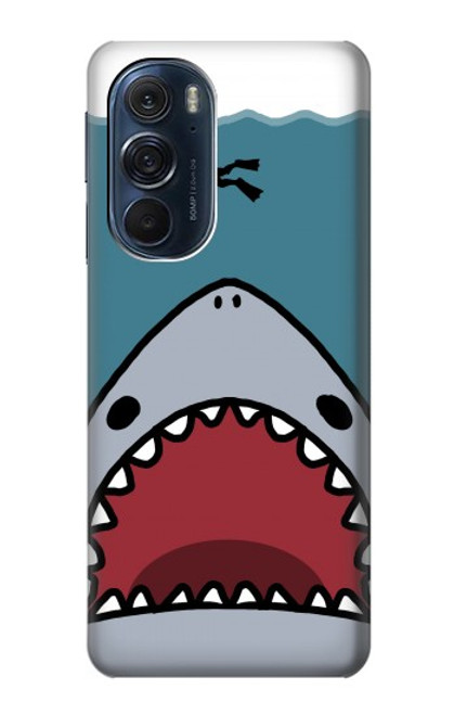 W3825 Cartoon Shark Sea Diving Hülle Schutzhülle Taschen und Leder Flip für Motorola Edge X30