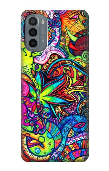 W3255 Colorful Art Pattern Hülle Schutzhülle Taschen und Leder Flip für Motorola Moto G31