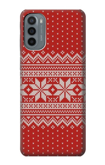 W3384 Winter Seamless Knitting Pattern Hülle Schutzhülle Taschen und Leder Flip für Motorola Moto G31