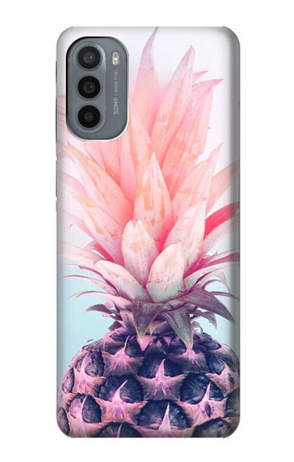 W3711 Pink Pineapple Hülle Schutzhülle Taschen und Leder Flip für Motorola Moto G31