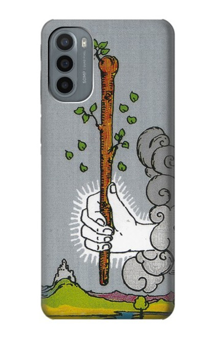 W3723 Tarot Card Age of Wands Hülle Schutzhülle Taschen und Leder Flip für Motorola Moto G31